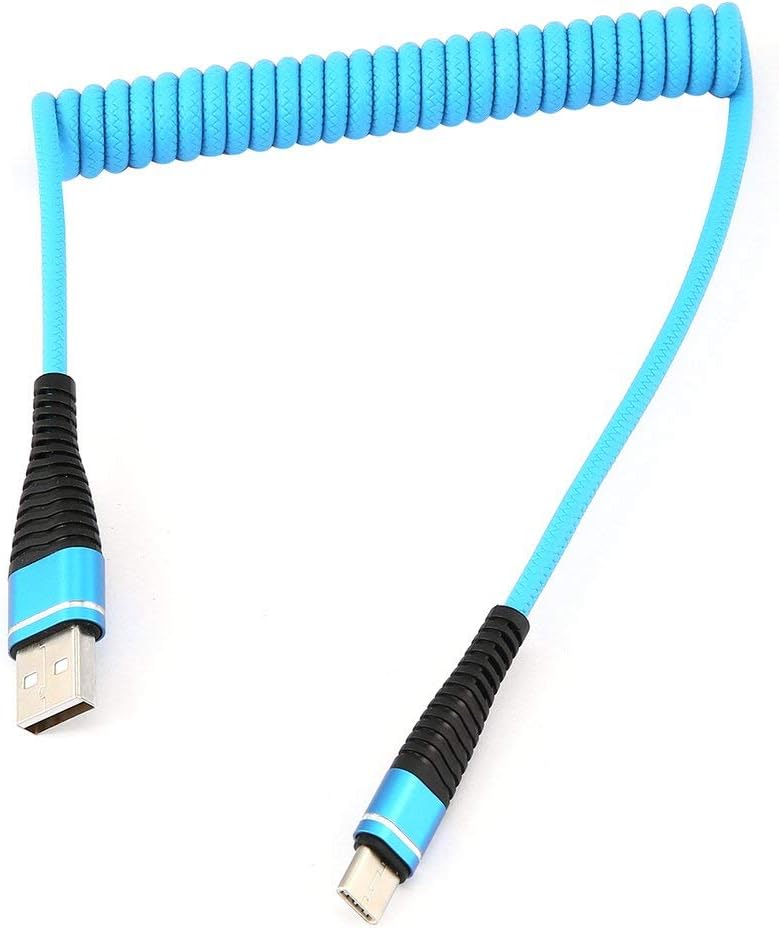 USBC Type C Cable Coiled Spring Spiral TypeC Male Extension Cord Data