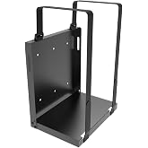 JINGCHENGMEI Universal Computer Wall Mount Bracket 10.7" H x 7" W x 9.8" D | Adjustable Strap Steel Computer Case Open Frame Holder for CPU, UPS, Computer Cases or Other Electronic Devices