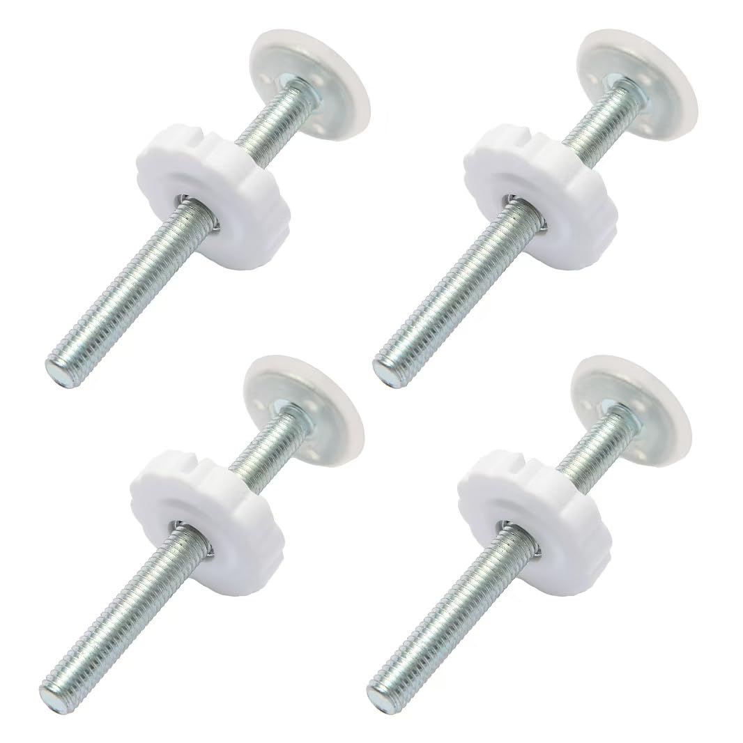 4 Pcs Pressure Mounted Baby Gates Threaded Spindle Rods M10 *10cm Walk Thru Gates Accessory Screw Bolts Kit for Baby Safety Gates Pet Dog Gate Stair Gates(White)