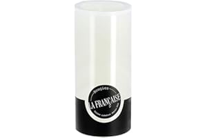 Bougies La Francaise - Pillar Candle - Made in Tunisia, White Color, +/- 75-Hour Burn Time - 2.76 x ‎5.9 inches
