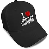 Baseball Cap I Love Jordan I Love Acrylic Dad Hats for Men & Women Black