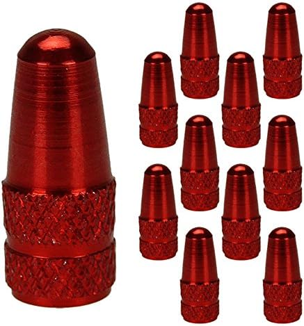 Xmomx 10 Pcs Bike Bicycle Road Racing Coloured Metal Valve Cap Dust Covers