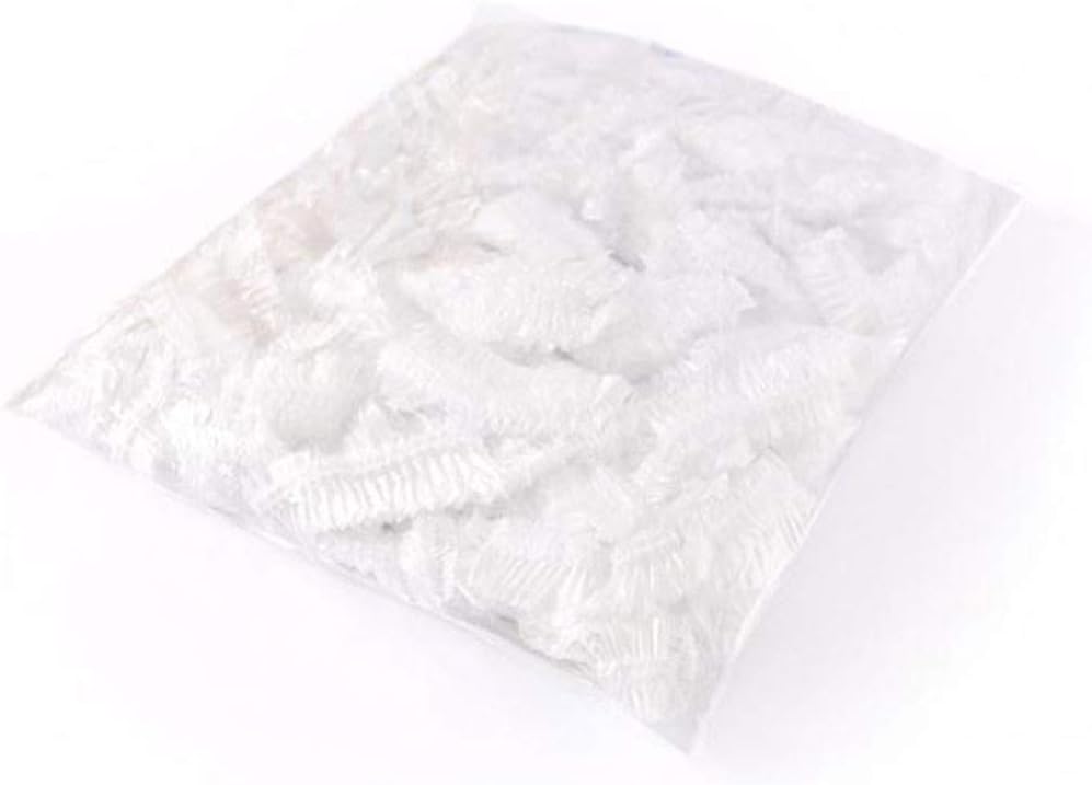 HoneyGod 100 Pcs Surgical Disposable Shower Caps - Multi-Purpose Thickening Waterproof Clear - 6.9×0.9' Hair Net - for Woven,Doctors,Surgeons,Nurses,Spa,Hotel,Salon,Portable