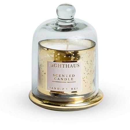 Scented Candle for Decoration Bell Jar Mercury Gold Finish in Vanilla Aroma | Candles for Bedroom and Living Room