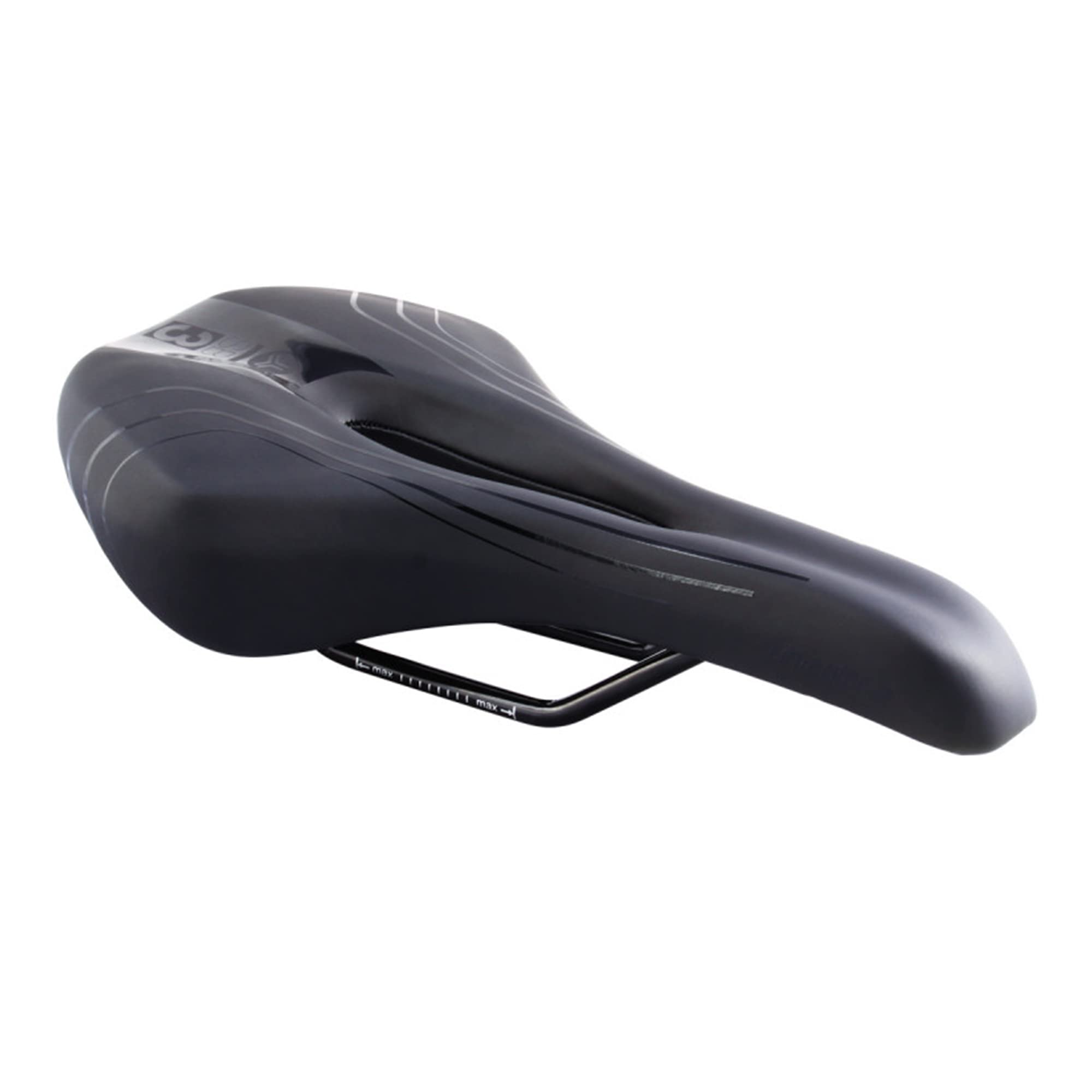 SB3 Unicolor V2 Ideal for All Mountain and Enduro Hollow Saddle - Embossed Vinyl Coating - Reliable and Comfortable Unisex - Adult, Black, 274 x 144 x 48