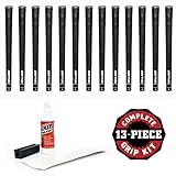 Pure Grips DTX Grip Kit with Tape, Solvent and Vise Clamp (13-Piece), Midsize, Black