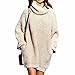 Women'S Turtleneck Loose Large Size Pocket Knit Sweater Knitwear Coat S-Xl