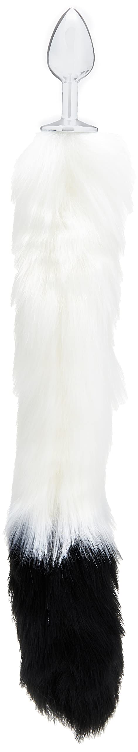 BeHorny Cat Tail Anal Plug Butt Plug Furry Fox, Black/White