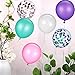 SATINIOR 60 Pieces Mermaid Balloons Colorful Latex Balloons Confetti Balloons for Wedding Birthday Party Baby Shower Decoration (Color Set 1)