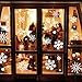 Kaqulec Window Cling Indoor Outdoor Ornaments Snowflakes Sticker White Snow Stickers Winter Wonderland for Home Office Xmas Party Supplies170pcs