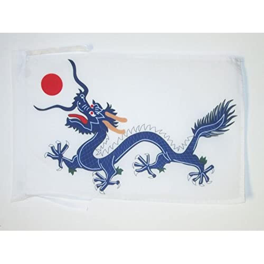 AZ FLAG - China Qing dynasty 1889 Flag - 18'' x 12'' - 100% Polyester Chinese dragon Small Banner with Two Cords - Fade Resistant - Vivid Colors - 18x12 in - 45x30 Cm — image 1