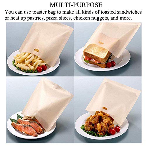 20 Pack Toaster Bags Reusable, YANSHON 3 Sizes Non-Stick Toast Bags for Heat Resistant - FDA Approved, Perfect for Grilled Cheese Sandwiches, Chicken, Pizza, Pastries, Panini - Thumbnail 3