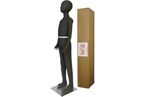 Child Mannequin (13 Year Old) by Voicebooster Speak Out - Flexible, Bendable, Poseable Standing Model with Adjustable Arms - Soft Foam Dress Form for Costumes, Clothing Display, Sewing - Black