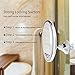 Terresa 7X Magnifying Lighted Makeup Mirror with Suction Cup - Lightweight Travel and Oval Design Bathroom Shower Mirror with Lights and Magnification - Standing or Wall Mounted