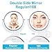KEDSUM 1X & 10X Magnifying Makeup Mirror, Double Sided Lighted Vanity Mirror with 360 Degree Rotation, Battery Operated, Natural White Light