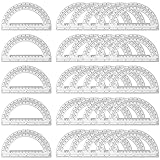 30PCS Clear Plastic Student Math Protractor 6-Inch