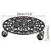 Skelang 11.5″ Plant Stand with Lock Wheel, Cast Iron Plant Pallet Caddy Plant Pot, Planter Trolley Casters Rolling Tray Coaster, Moving Plant Pot Saucer for Heavy Duty Planterthumb 4
