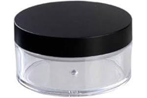 Teensery 2 Pcs 50G 50ml Plastic Empty Powder Puff Case Face Powder Blusher Makeup Cosmetic Jars Containers With Sifter Lids