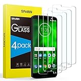 [4 Pack] Moto G6 Screen Protector, SPARIN Tempered Glass Screen Protector for Moto G6, Covers Viewable Display Only with Anti-Scratch/Response Quickly/Easy Installation/Bubble Free, 5.7 inch