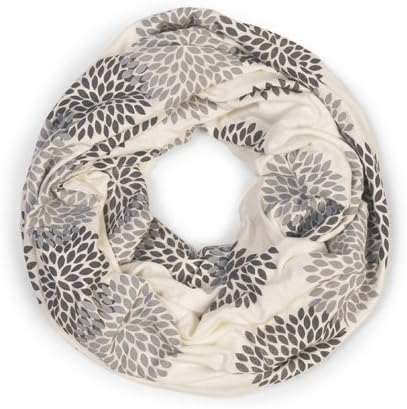 ORIGINAL INFINITY - Hand Printed - Gray Flowers on Cream