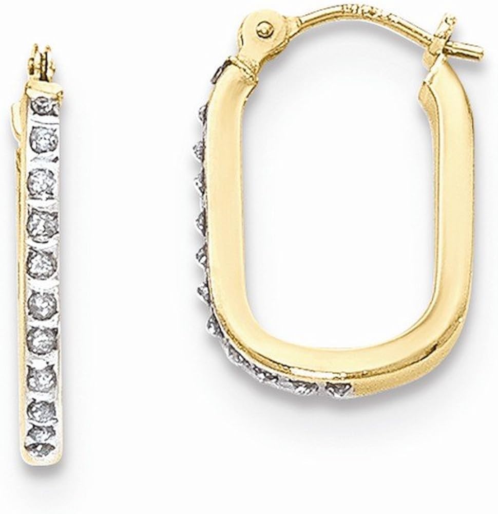 14k Diamond Fascination Ushaped Hoop Earrings Jewelry