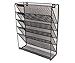 PAG Hanging Wall File Holder Mail Sorter Magazine Rack Office Supplies Metal Mesh Desk Organizer, 6 Tier, Black