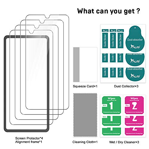 TAURI [4 Pièces Verre Trempé pour Huawei P30 Lite, [Installation Facile Cadre d\'Alignement] [9H Dureté][sans Bulles][Anti Rayures] Film Transparent Film de Protection d\'écran
