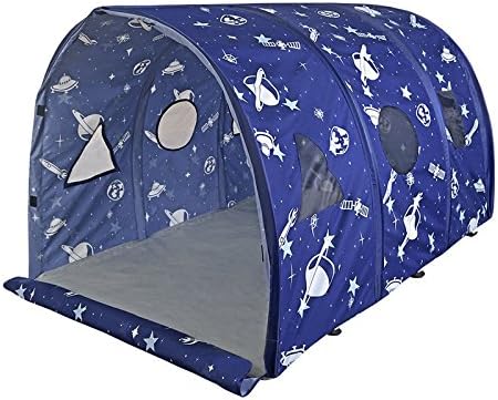 Kids Toddlers Indoor Outer Space Adventure Childrens Play Sleep Camp Tent- Glow-N-The-Dark Planets Stars That Are Light Activated Makes Kids Sleep Overs A Real Adventure- Perfect For Friends