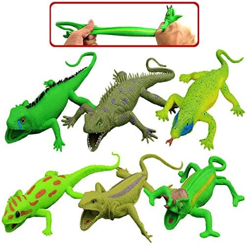 Lizards Toys,9-inch Rubber Lizard Set(6 