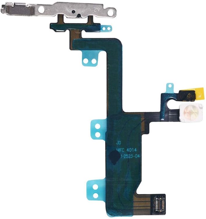 ATEANO Power On Off Button Flash Light Flex Cable Pre-Installed Metal Bracket Replacement for iPhone 6 (4.7 inch)