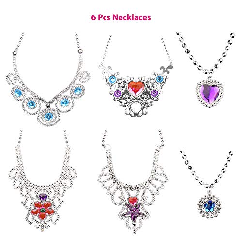 Balhvit 65 Pcs Princess Pretend Jewelry Toy, Girl's Jewelry Dress Up Play Set with Crowns, Necklaces, Earrings, Rings, Wands, Bracelets, Pretend Play Toddler Jewelry for Girls Birthday Party Favors