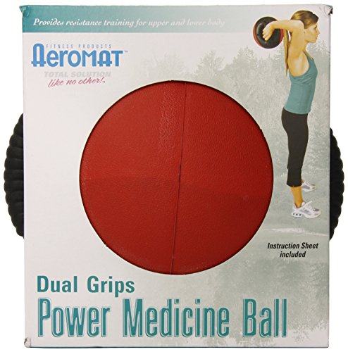 Aeromat Dual Grip Power Medicine Ball, 9cm/6-Pound, Black/Red