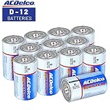ACDelco D Batteries, Super Alkaline Battery, 12 Count Pack