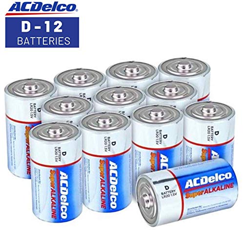 ACDelco D Batteries, Super Alkaline Battery, 12 Count Pack