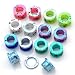 PiercingJ 14pcs Mixed Colors Punk Acrylic Screw Tunnel Stretcher Ear Stretching Kit 12g 8g 6g 4g 2g 0g 00g 1/2" Gauge