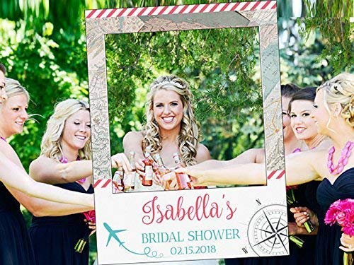 Sizes 36x24 48x36; Adventure Vintage Map Travel Bridal Shower photo booth frame Large Custom Travel Wedding Photo Booth Frame Map Travel Bridal Shower Handmade Party Supply Photo Booth Props