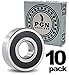 PGN (10 Pack) R16-2RS Bearing - Lubricated Chrome Steel Sealed Ball Bearing - 1