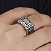 Men's Vintage Large Crystal Stainless Steel Dragon Claw Cross Ring Band Gothic Biker Knight Silver Black Size 11