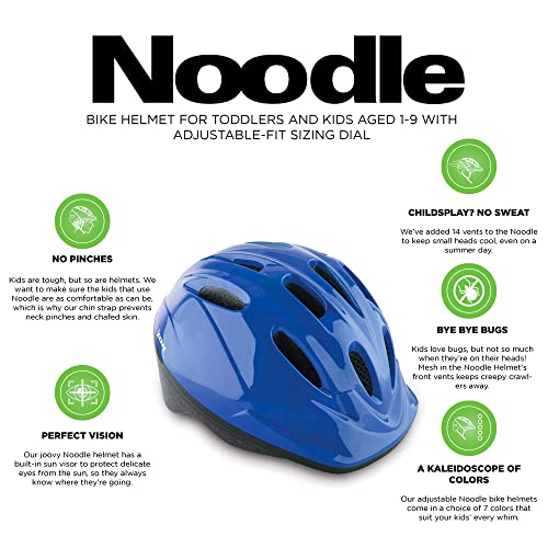 Joovy Noodle Multi-Sport Helmet S-M, Kids Adjustable Bike Helmet, Blueberry