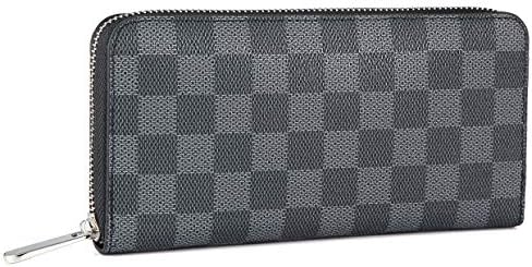 Miracle Checkered Zipper Around Wallet | RFID Blocking | Phone Clutch/Card Holder/Organizer
