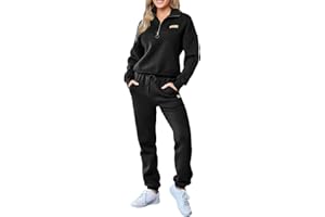 Herseas Women 2 Piece Outfits Sweatsuit Lounge Set Half Zip Pullover with Jogger Airport Tracksuit Matching Pants Set