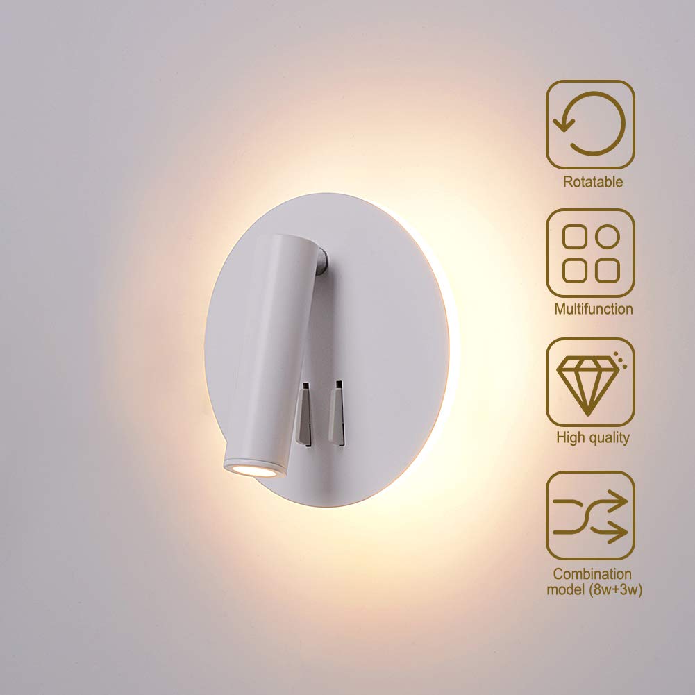LED Leselampe Bett 3W & 8W Wandleuchte Innen Bettlampe mit