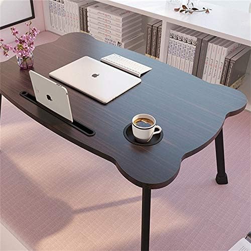 ABNB Laptop Table, Foldable Standing Desk, Kids Breakfast Tray, Portable Folding Floor Table, Notebook Stand for Sofa Couch (Color : Black)