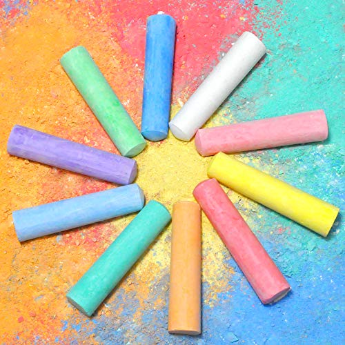 JOYIN 60 PCS Sidewalk Chalk Set (10 colors), NonToxic Washable Outdoor