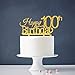 INNORU Happy 100th Birthday Cake Topper - Gold Acrylic 100th Birthday Anniversary Party Decoration Supplies