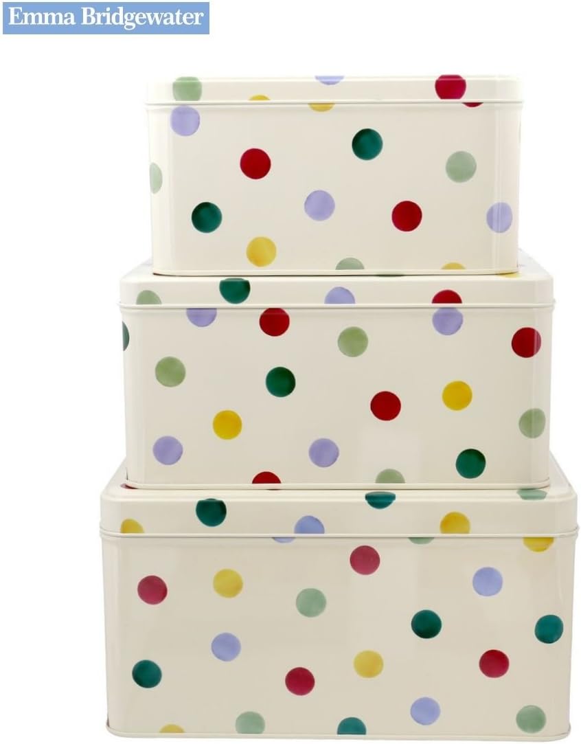 Emma Bridgewater Polka Dot Original Set of 3 Square Cake Tins Amazon