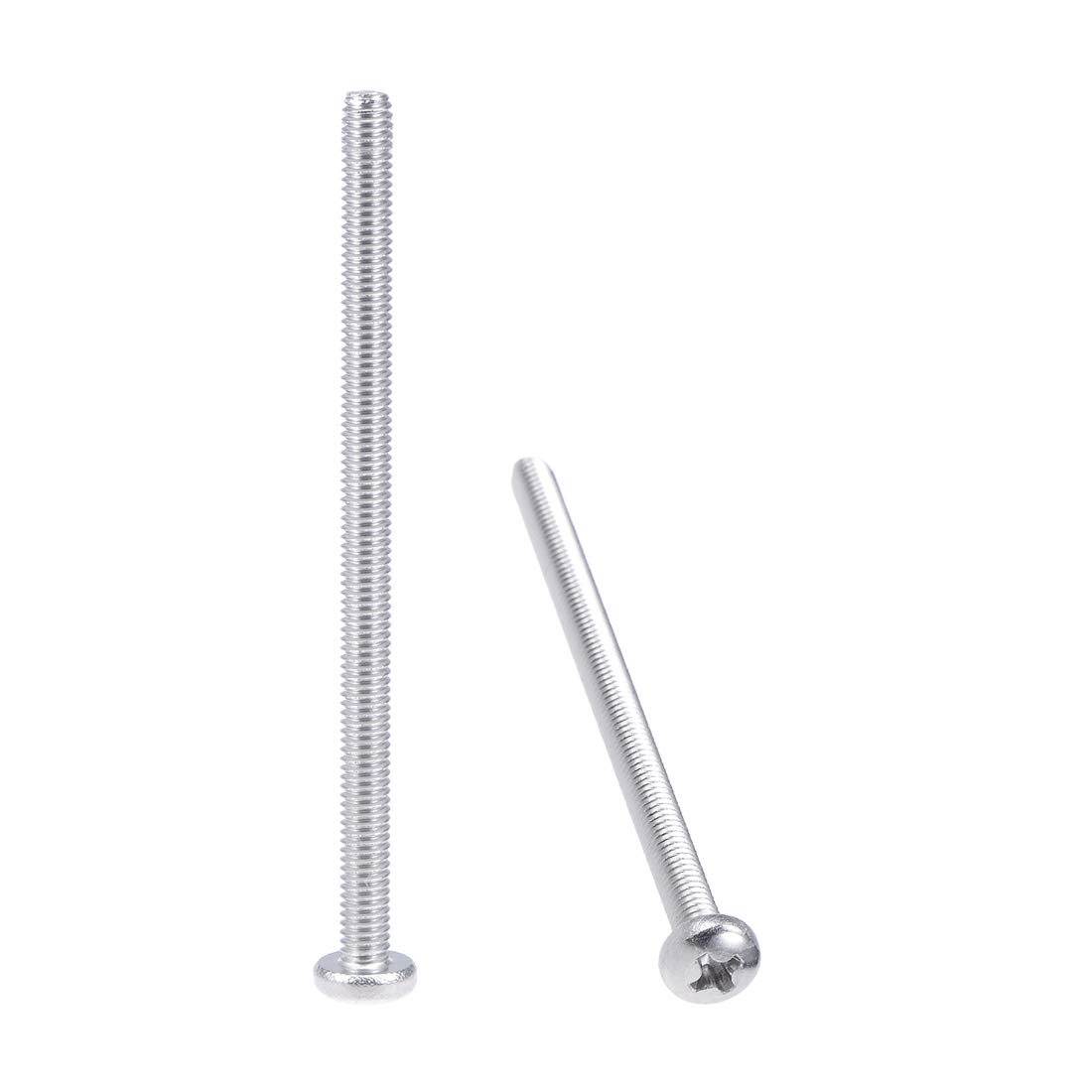 sourcing map M4x75mm Machine Screws Pan Phillips Cross Head Screw 304 Stainless Steel Fasteners Bolts 10Pcs