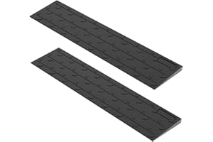 ORANCLUS Rubber Wheel Chair Threshold Ramp - Heavy Duty Non-Slip Mobility Ramp for Doorways & Steps, 1"/1.5"/2"/2.5"/3"/3.5"/4" Rise Options (Height - 1 inch x2)