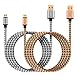 Micro USB Cable 6Ft, 2 Pack Gold-Plated Premium Long Fast Quick High Speed Nylon Braided Charging Charger Cable Cord for Samsung Galaxy S7 Edge S6 Note LG HTC ZTE BLU Huawei Android Cell Phone