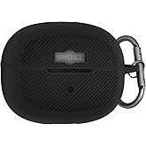 Geiomoo Silicone Case for SHOKZ OpenDots ONE, Soft Flexible Scratch Resistant Protective Cover with Carabiner (Black)